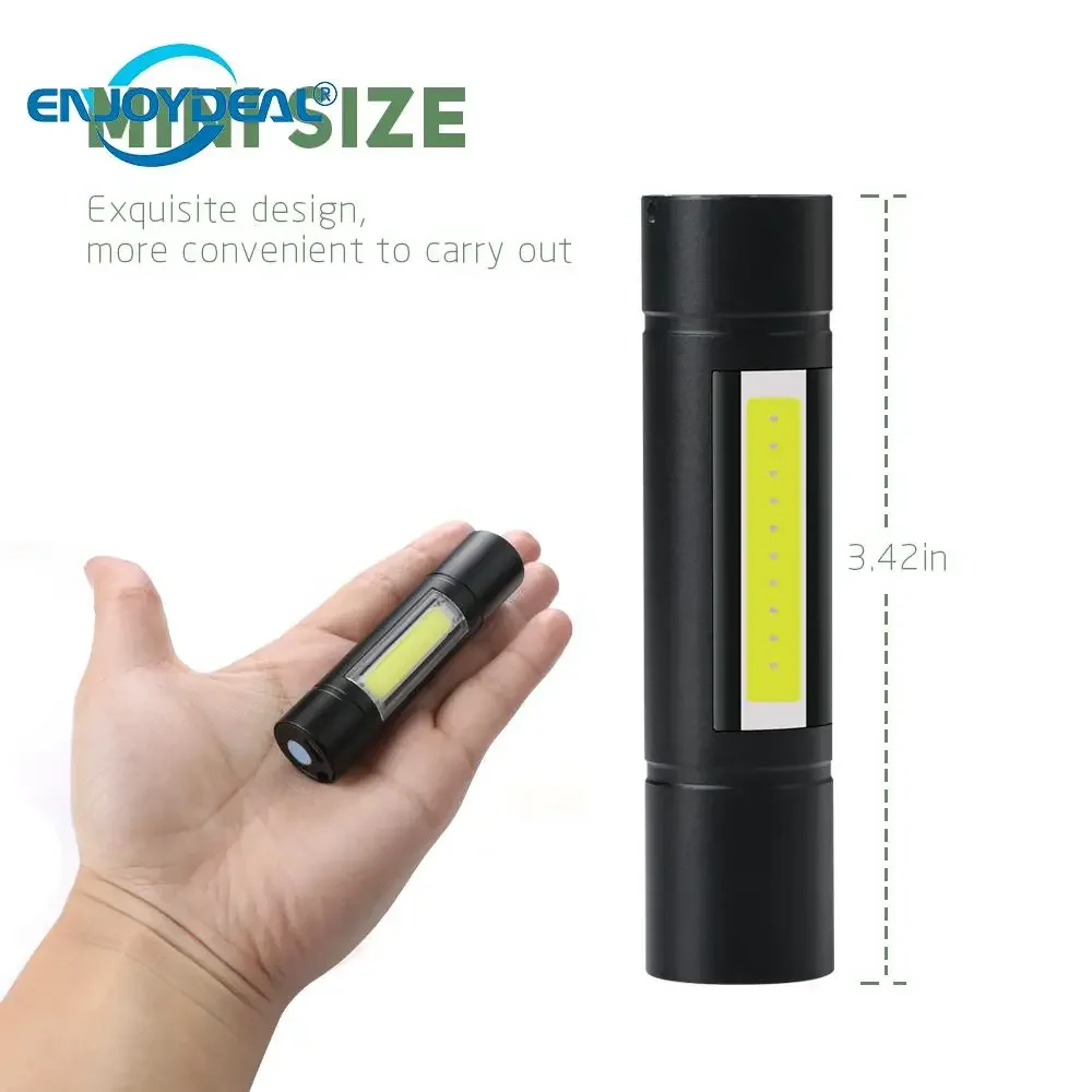 

Mini COB Camping Lamp Zoom LED Flashlight USB Rechargeable Zoomable Working Light Flashlight Torch with Magnet Inside Battery