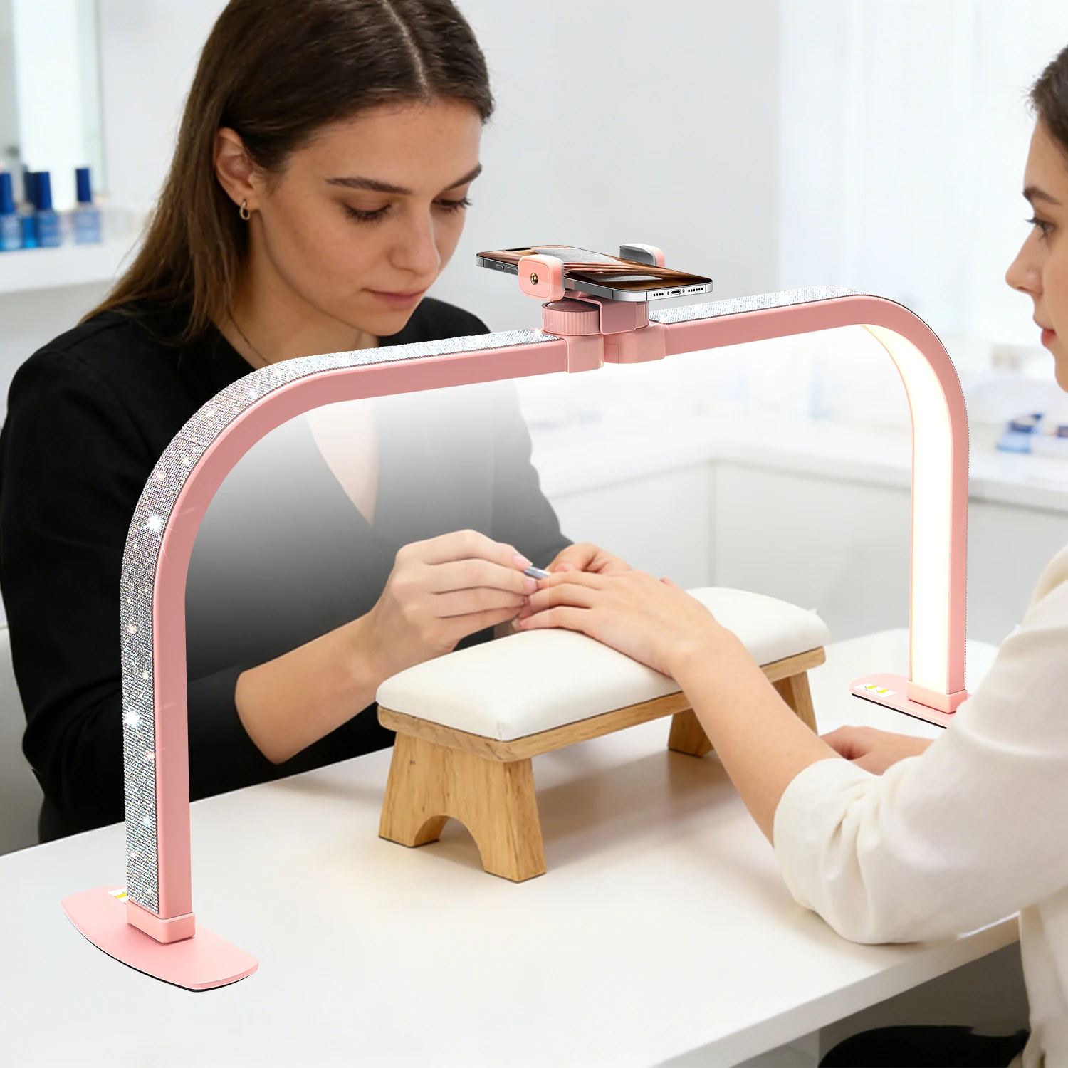 

Powerful Nail Lamp U-shaped Design Gel Lamp with Rhinestones 392 LEDS Desktop Makeup Lights for Tattoos makeup and Beauty