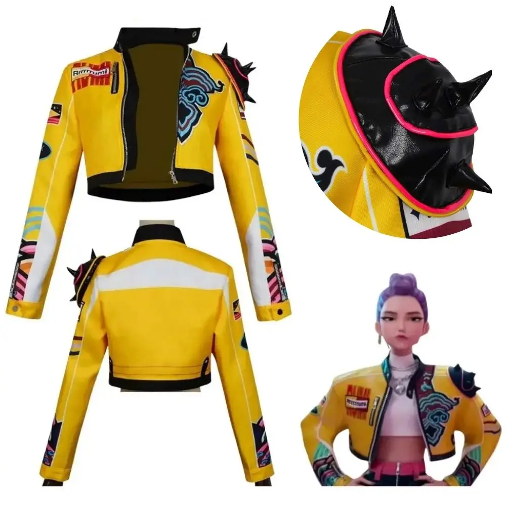 

Adult Kids Kpop Rumi Demon Hunters Cosplay Jacket Coat Costume for Women Girls Jacket Roleplay Outfits Halloween Carnival Suit