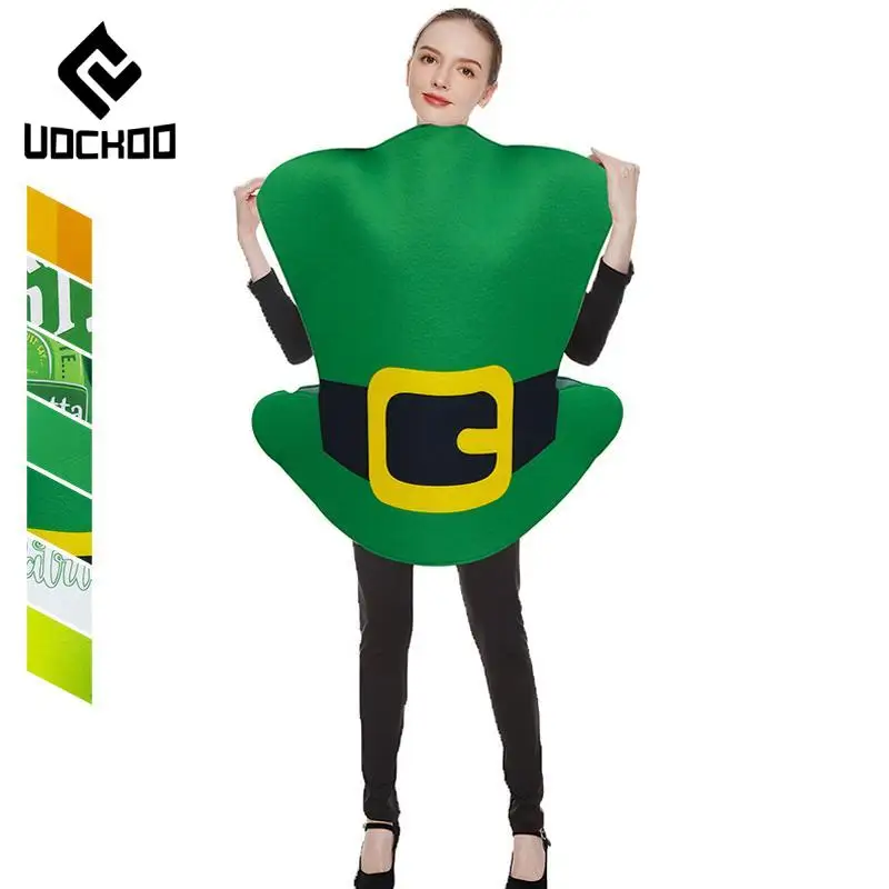 

St. Patrick's Day Costume Lucky Irish Clover Jumpsuits Stage Performances Outfit Funny Food Party Clothes Cosplay Bodysuit