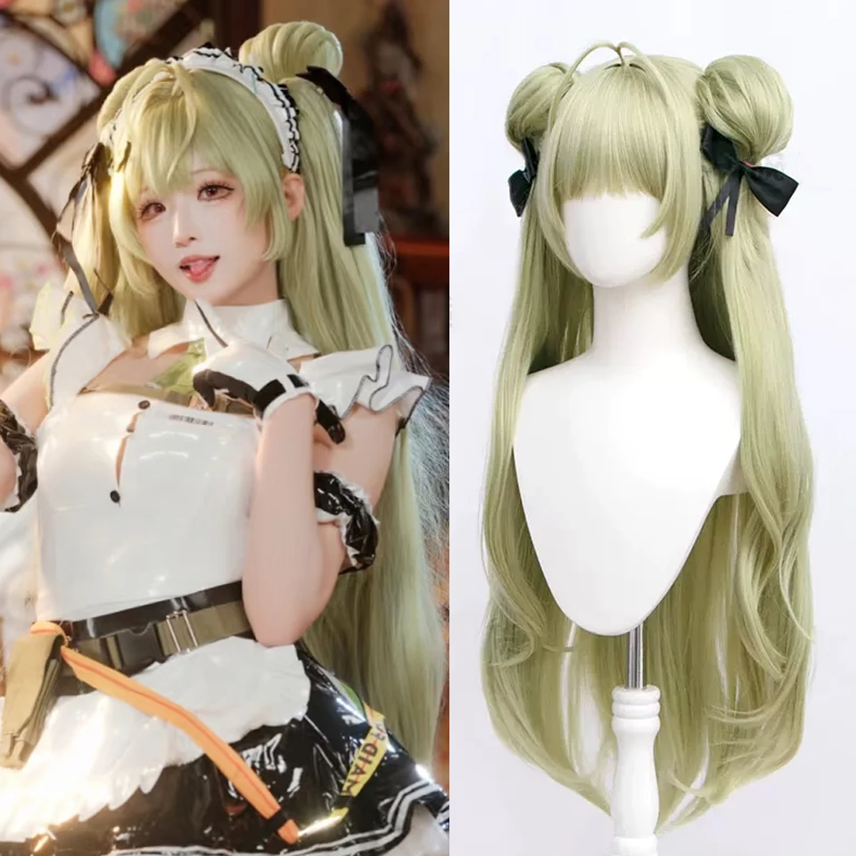 90cm Soda Cosplay Wig Long Green double Ponytail Hair Synthetic Wig Game The Goddess of Victory Cosplay Wig