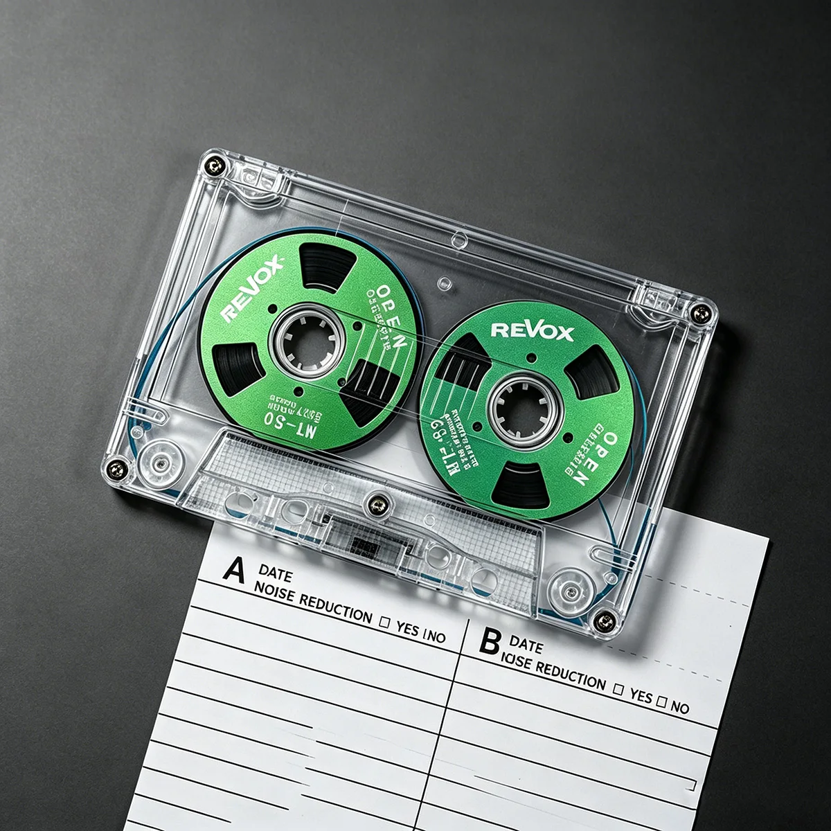 C50 Neues Retro Open-Cassette-Audioband mit kleinem Fenster, 50 Min., handgefertigt, doppelseitig, Metallspule im Reel-to-Reel-Stil für Walkman