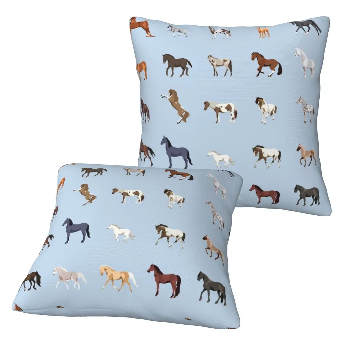 USA Horse Breeds Pattern 2 pcs Square Pillowcase Pillow Cover Cushion Decor Comfort Throw Pillow for Home Living Room