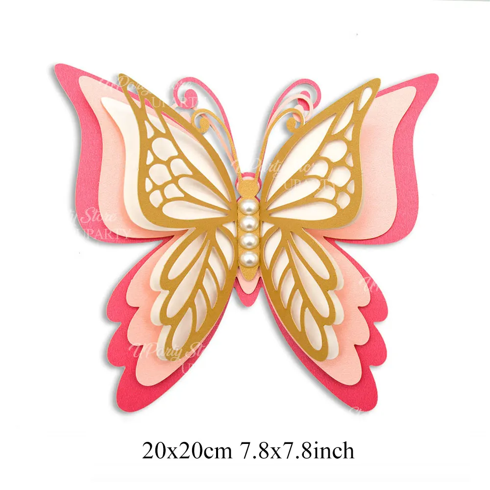 6Pcs 3D Large Butterfly Party Decorations Giant Paper Butterfly Stickers Wall Decor for Birthday Wedding Baby Shower Party Favor