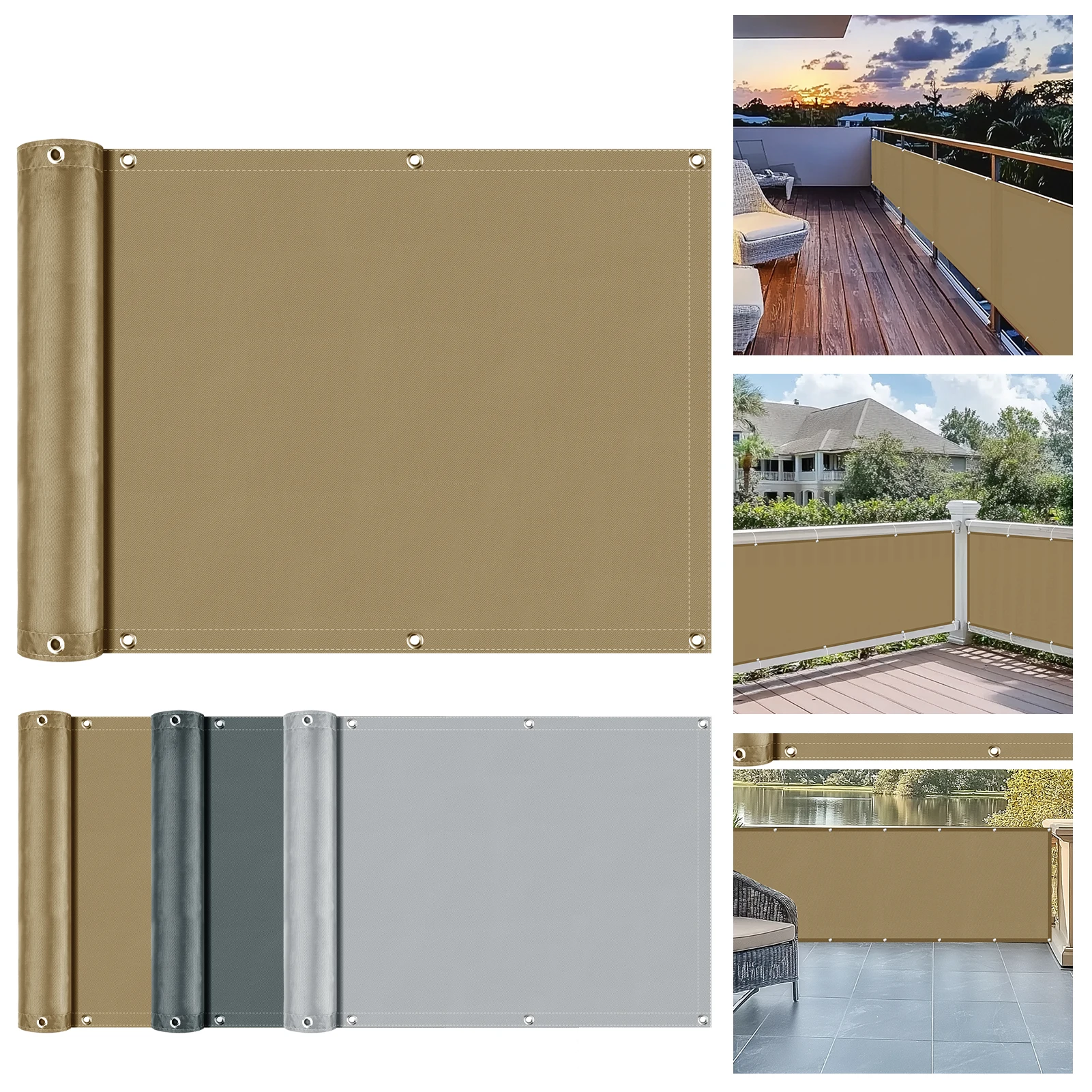 Sichtschutzzaun für den Außenbereich mit wasserdichtem UV-Schutz-Sonnenschutzstoff für Balkon und Garten mit Lochdesign – Detail 2