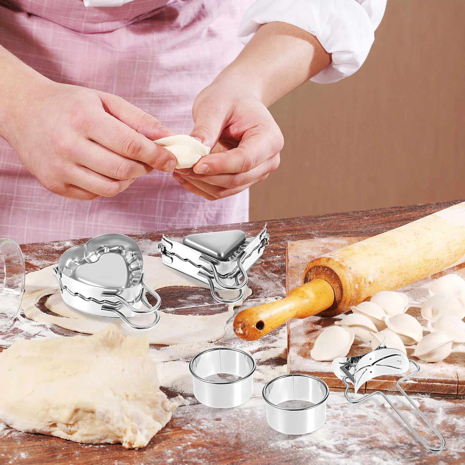 

Stainless Steel Mold Press Cutter Empanada Maker Set Empanada Maker Pierogi Ravioli Biscuit Molds Kitchen Tools