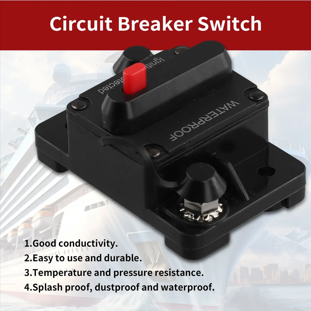 #81I (Black)Waterproof Circuit Breaker,With Manual Reset,12V-48V DC,100A,for Car,Industrial & Scientific