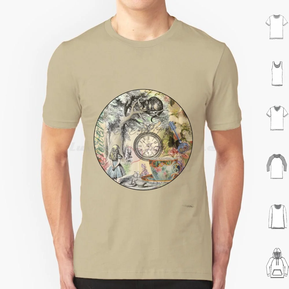 Alice In T Shirt Men Women Kids 6xl Doodlefly Cat Collage Vintage Collage Alice In Alice Mad Tea Party Birthday Birthday Party