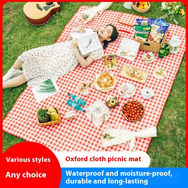 

600D Oxford Cloth Outdoor Picnic Mat Foldable Camping Moisture-proof Mat Thickened Camping Tour Mats 2x2M