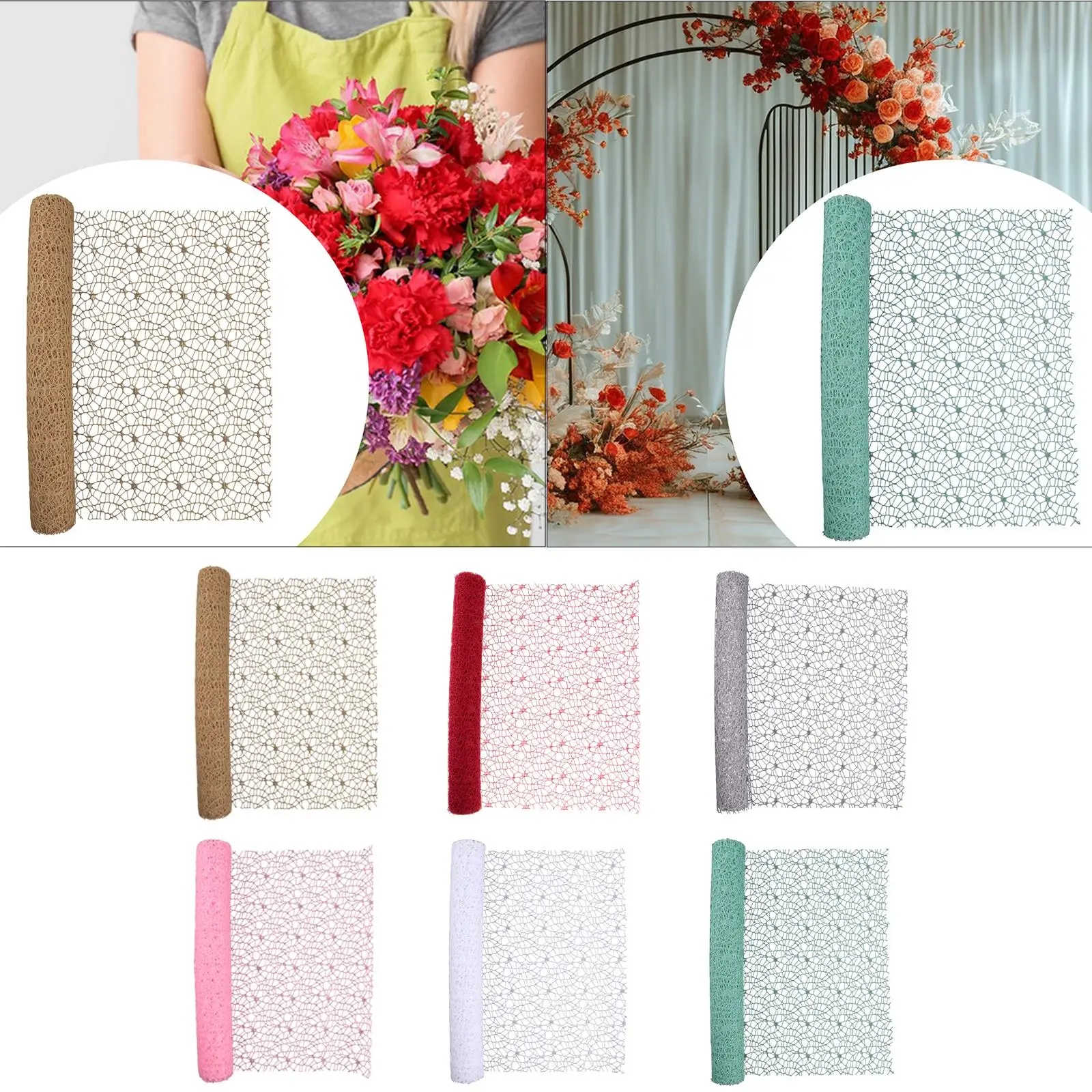 Custom Silk Paper Roll Floral Wrap Mesh Openwork 450cm for Bouquet Packaging Foldable Gift Wrap for All Occasions