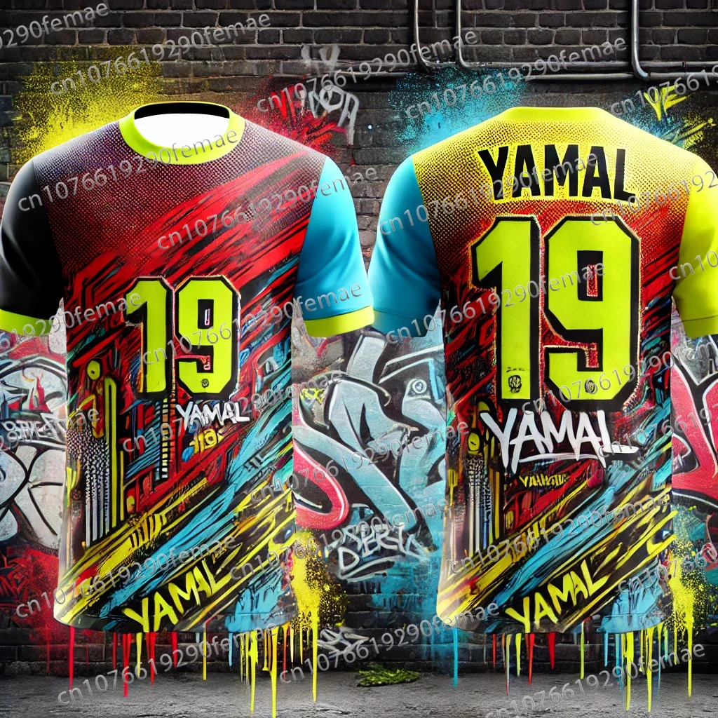 

New Yamal 3D Fashion Printed Pattern Men's Fan Commemorative Sports T-shirt Daily Outdoor Breathable Quick Drying Jersey