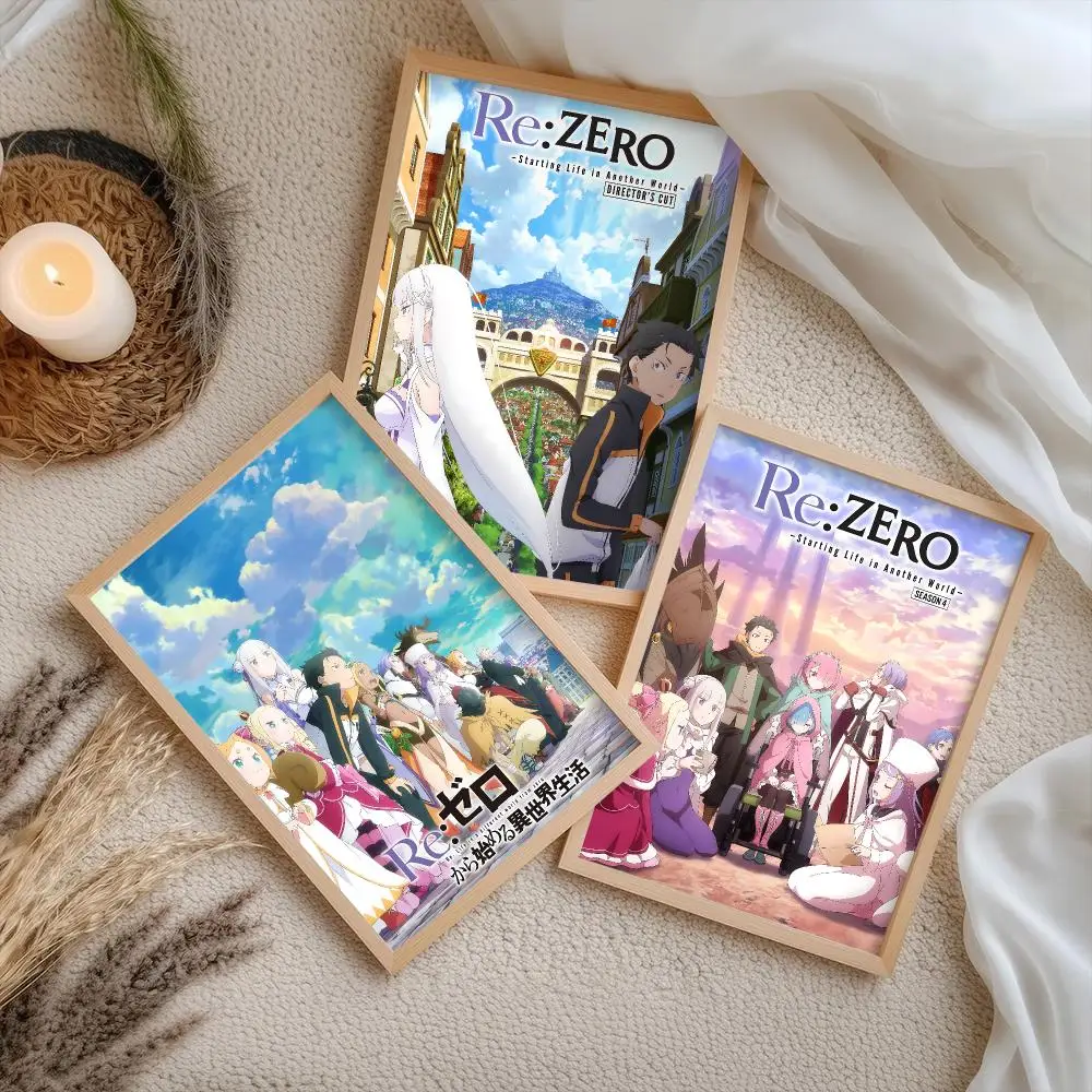 R-ReZero Starting Life in Another World Poster Stickers Self-Adhesive Painting Mural Decor Wall Decals for Bedroom Room Home