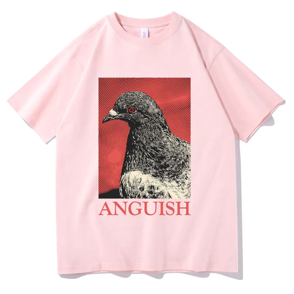 Anguish T-shirt Cute Funny Meme Pigeon Print T Shirts Summer Men Women Casual Oversized Short Sleeve Tshirt Male Vintage Tees