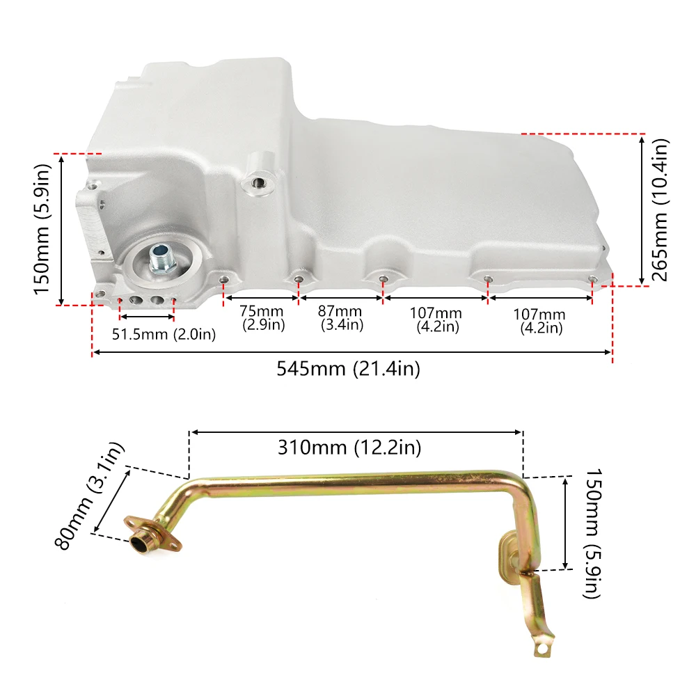 RASTP-302-1 LS Swap Retrofit Low Profile Oil Pan Kit For GM LS1 LS6 LS2 LS3 LS6 LSX 4.8L 5.3L 5.7L 6.0L 6.2L Engines LCA019
