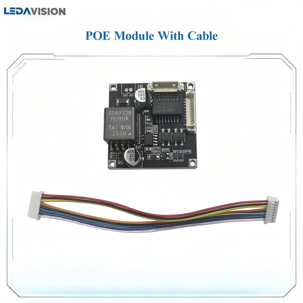 SD4932B-XB POE Module with Cable, 38*38mm IEEE802.3af/at Smart POE Board 12V Output For IP Camera CCTV Security Surveillance