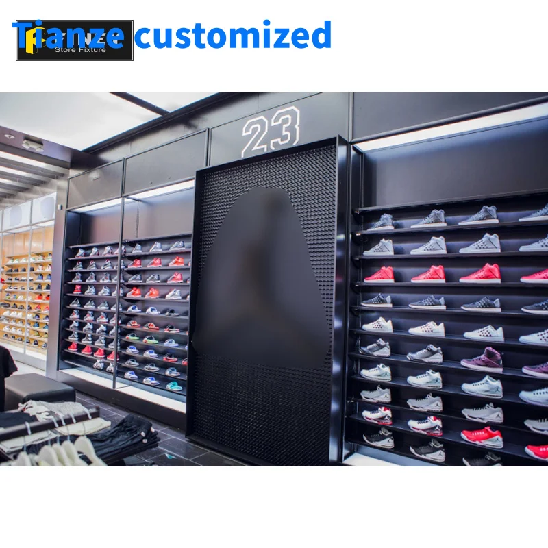 

（customized）OEM Supplier Customized Sport wear Shop Design Factory Direct Sell Basketball Shoe Display Rack