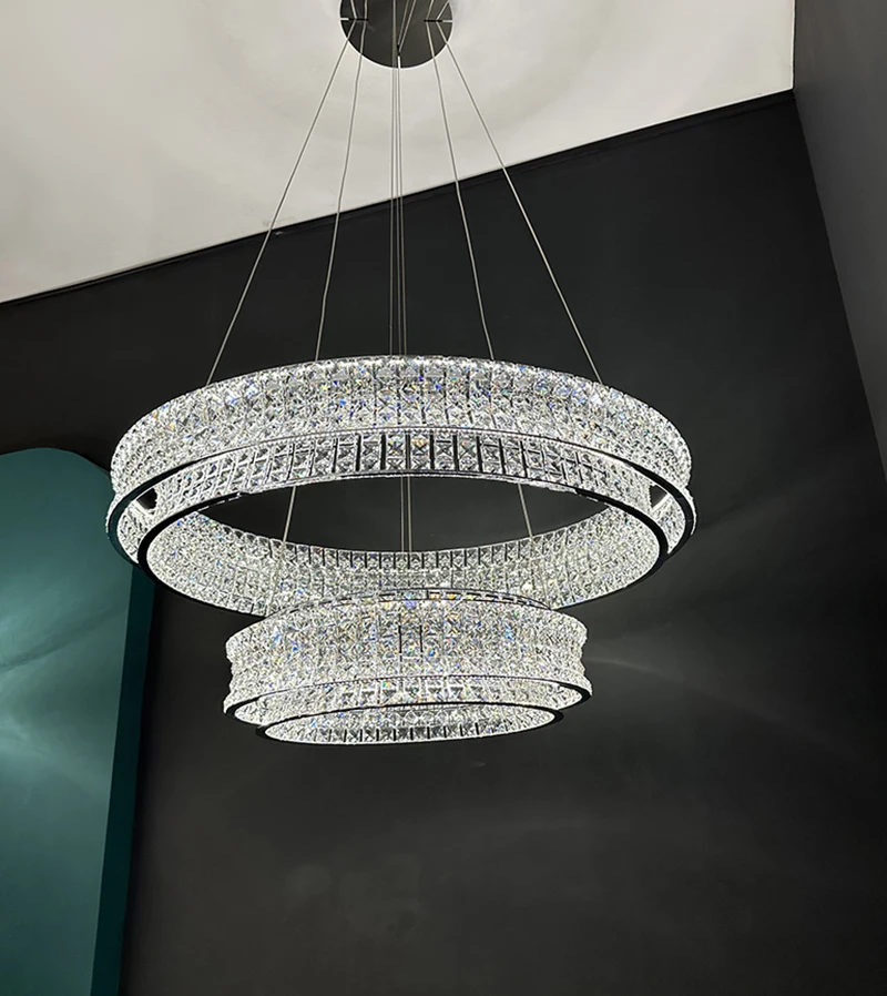 

Round Design Led Crystal Chandelier For Living Room Luxury Modern Interior Hang Lighting Fixture Gold/Chrome Cristal Lamp