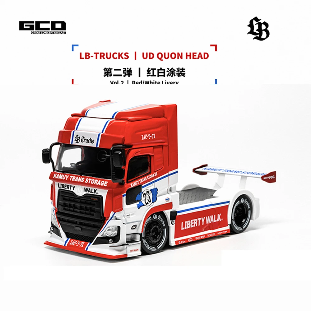 Pre-sale GCD 1:64 LBWK x UD Truck Tractor Double Authorization Alloy Model Car