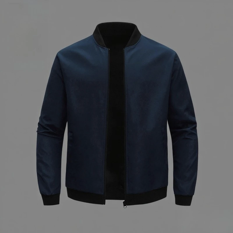 أحدث نموذج الربيع والخريف جديد البيسبول طوق قصيرة فضفاضة بلون جاكيتات رجال الأعمال معطف رقيق غير رسمي المألوف