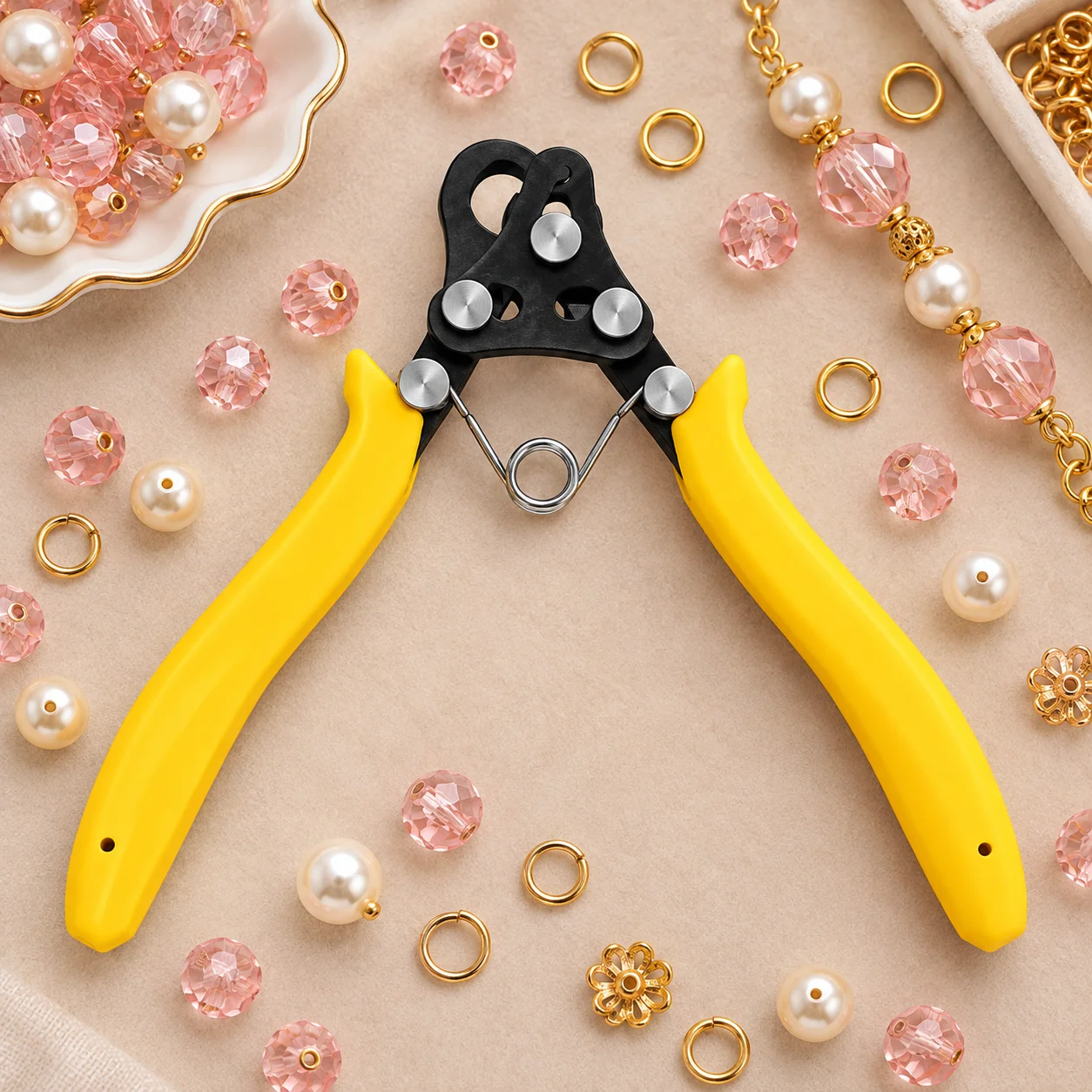 9 Pin Looping Pliers Looping Pliers Tool 2.25mm One Step Looper for 18-26 Gauges Craft Wire Golden Silver Copper Iron Winding