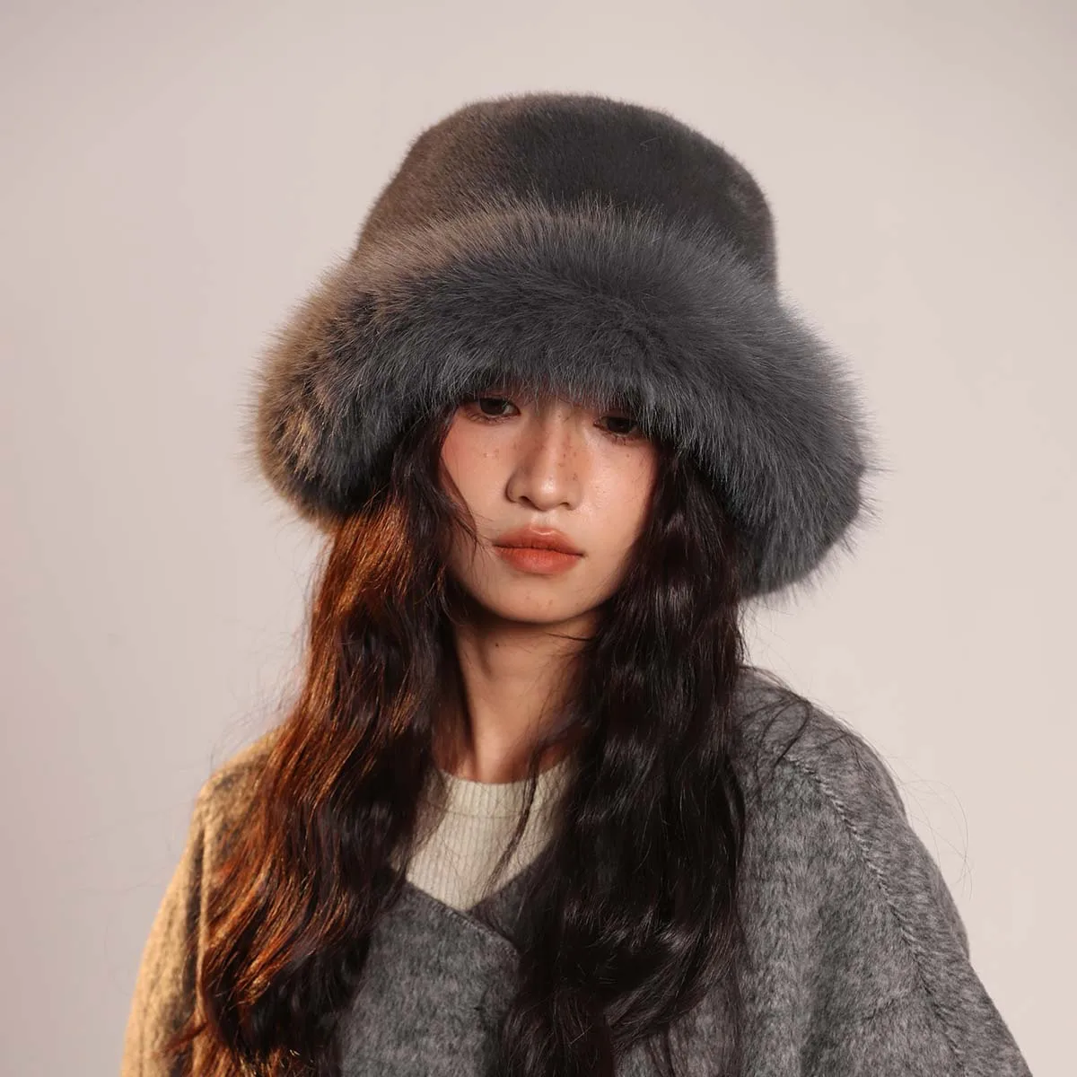 Hat with earflaps top hats bucket hat fisherman hat man Snow peak Big size ArtificialFur hat Winter hat y2k accessories ski mask