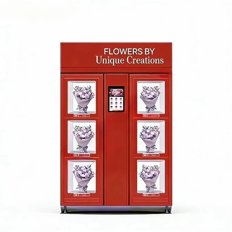 Customized Self Service Flower Vending Machine 24h Unattended Fresh Startup SDK Wi-Fi Ethernet 4G