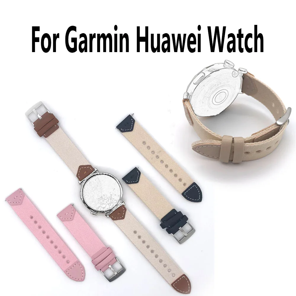 18 مللي متر المرأة حزام سوار لهواوي ساعة GT5 برو 42mmGT5 4 41 مللي متر معصمه ل Garmin Vivoactive 4S Venu 3S 2S الدنيم الساعات