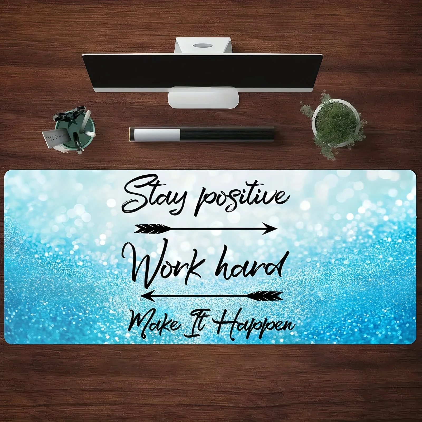 Positive Motivation Stay Positive Work Hard Oversized Desk Mat Non-Slip Rubber Computer Mouse Pad for Gaming Office