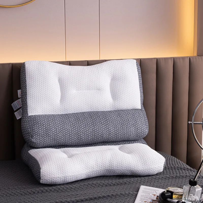 

New Quality Knitted Cotton Neck Support Pillow Hydrogen Washing Function Anti-Traction Design Single Person Bedding Pillows