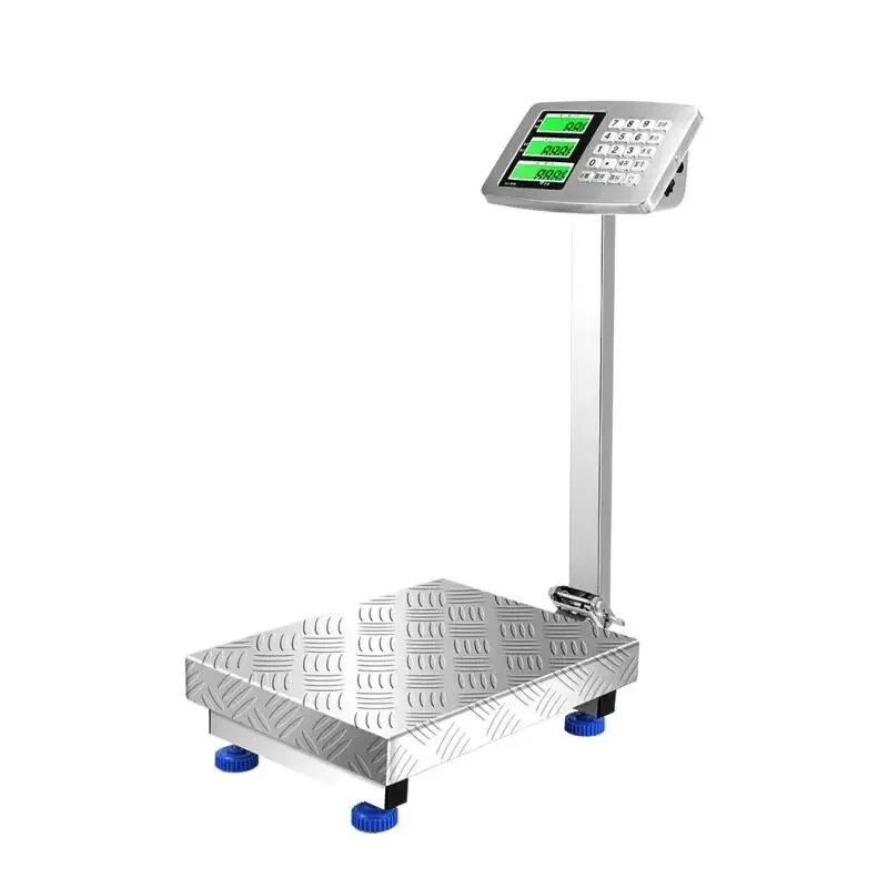 Commercial Desktop Scale Stainless Steel Waterproof Electronic Weighing Precision Foldable Scale for Seafood Shop and Fruit Shop