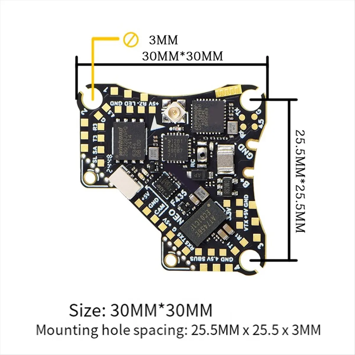 

2025 New F435 NEO 1S AIO Flight Controller ICM42688P 16MB Box 5A 4-in-1 ESC Dshot300 TYPE-C for RC FPV Drones