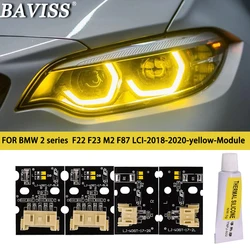 For BMW M2 2 series DRL Yellow Red Blue Angel Eyes  multicolor LED F22 F23 F87 LCI daytime running lights 63117494851 6311749485