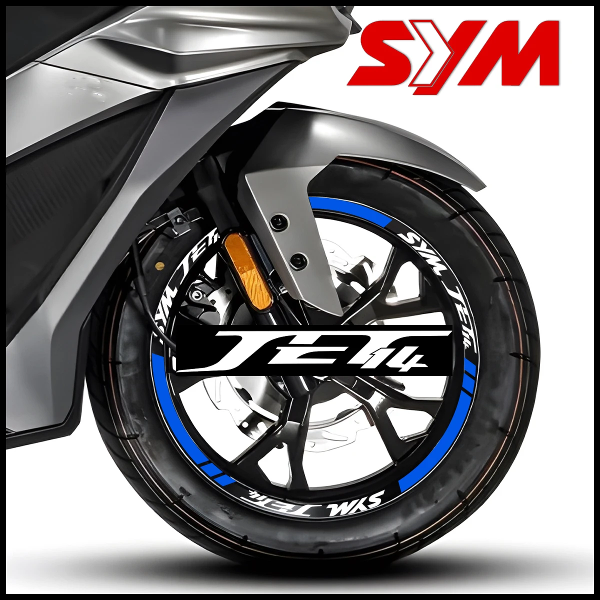 For SYM JET 14 125 JET14 Motorcycle Wheel Hub Accessories Stickers Rim Inner Strips Vinyl Reflective Decals Decor Scooter