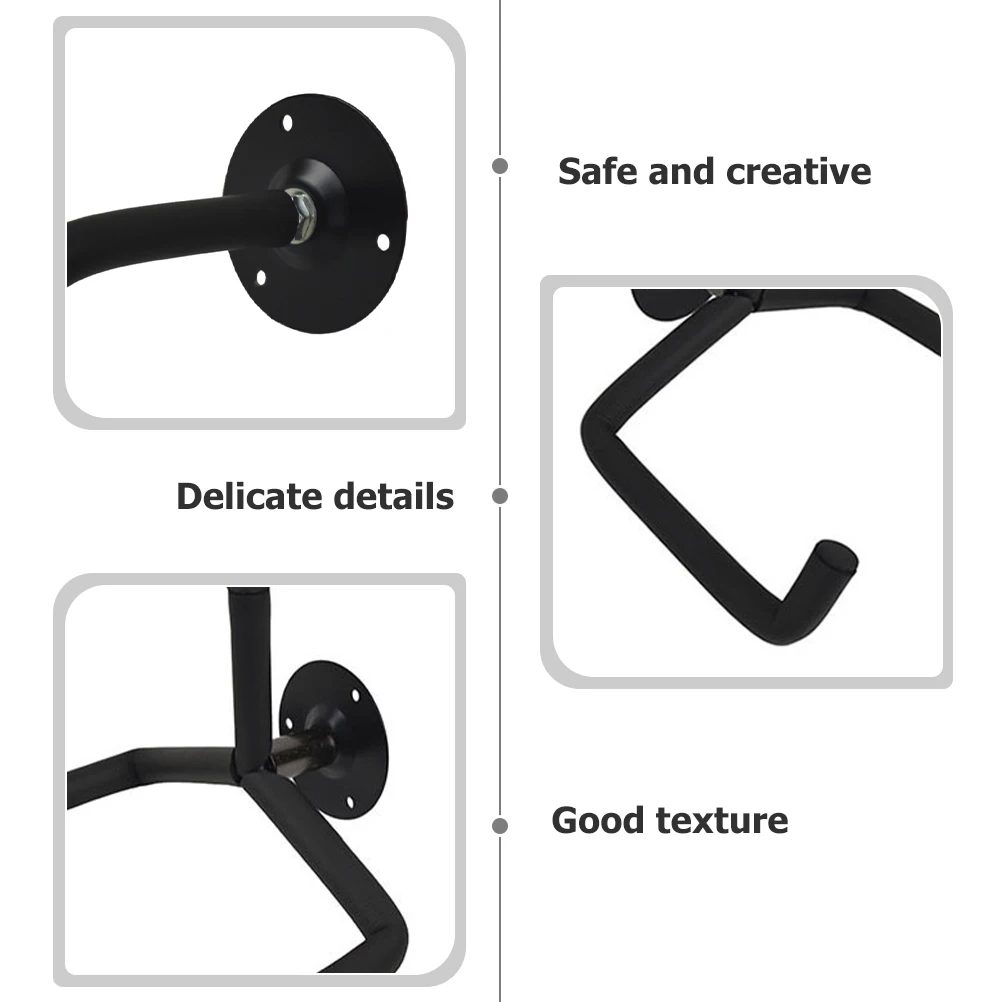 

1 set Guitar Wall Mount Hanger Horizontal Rack Black Durable Practical Strengthened Capacity Easy Installation Space Saving