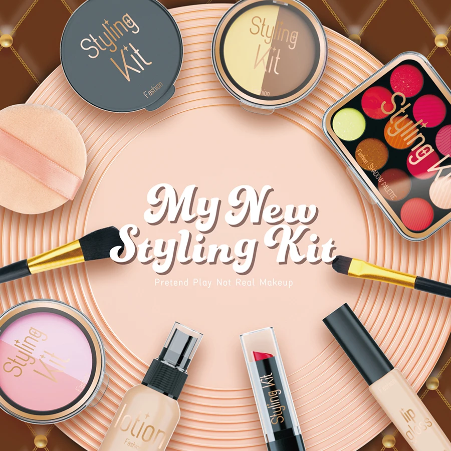 10 Pcs Simulation Girl Beauty Play Cosmetics Set