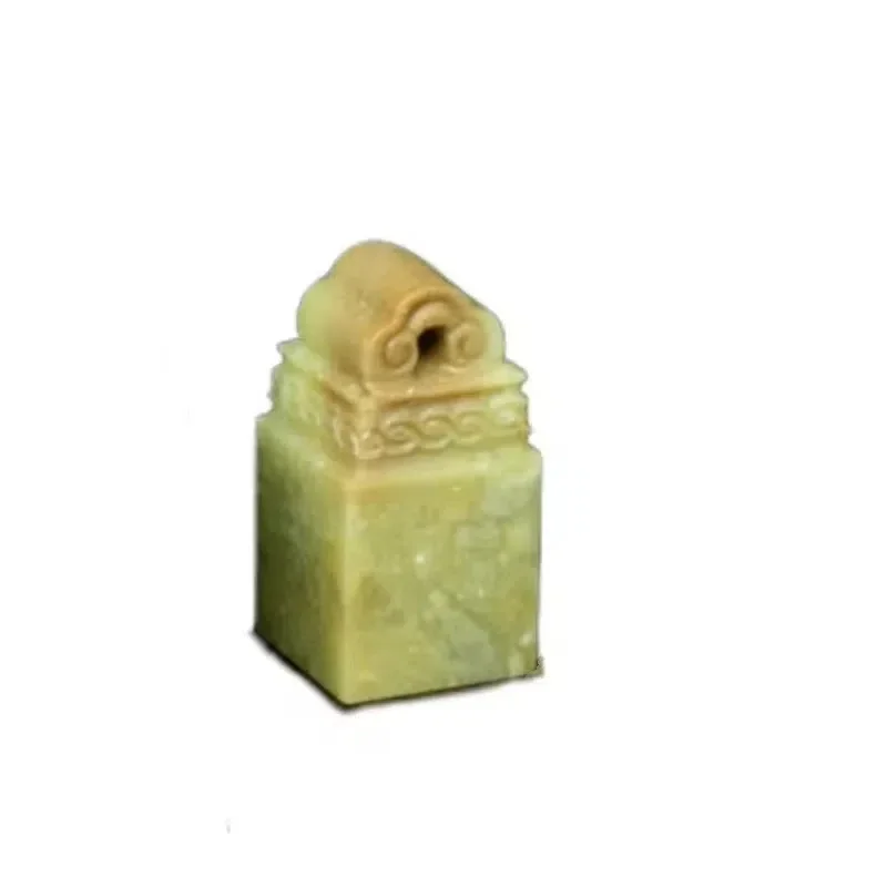 Qingtian Stone Tile Button Blank Stamp 2.5*2.5*5CM Gold Stone DIY Carving Practice Stamp Seal Calligraphy Painting Practice Seal