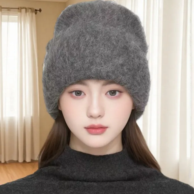 Alpaca Blend Knit Hat, Women's Ear Warm Beanie, Winter Skull Cap, Soft Cold Protection