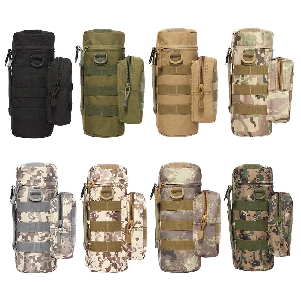 Tactical Molle Water Bottle Holder Bag Military Hydration Carrier Kettle Pouch Strap Water Bottle Outdoor Travel Camping Fishing