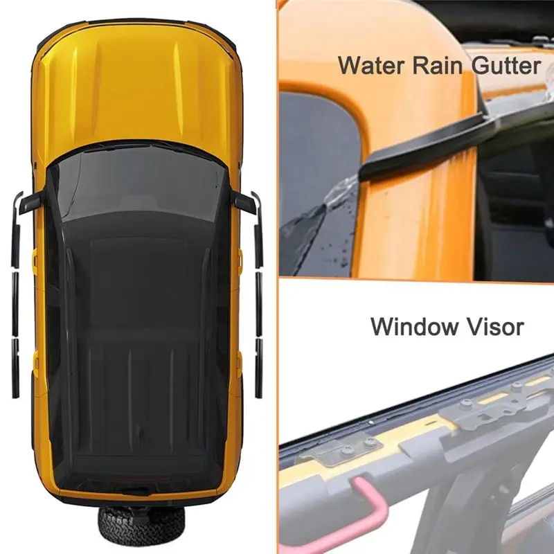 Superior-Driverter Side Window Deflectors Rain Accessories Car Window Roof For Ford Bronco 4-Door 2021-2024 Rain Gutter