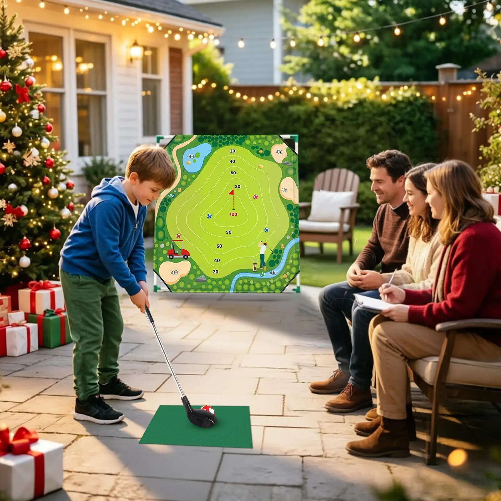 Golf Games For Adults With Hitting Mat Balls Scoreboard Target Golf Chipping Outdoor Games Set For Kids Adults Golfer Family