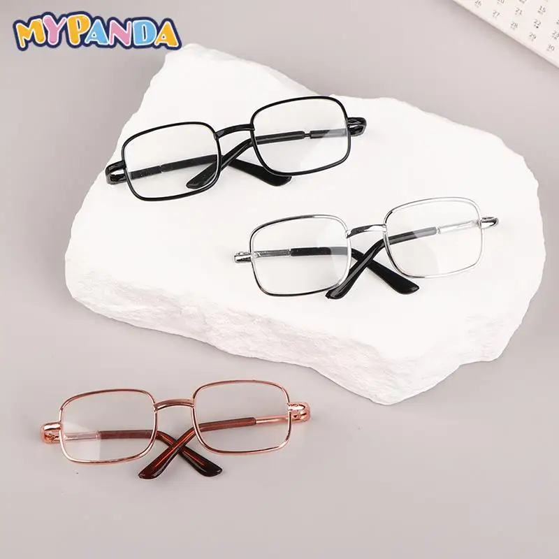 1Pc 20cm Doll Accessories Cotton Doll Metal Square Glasses Doll Accessories Pet Glasses Pretend Toys Decor