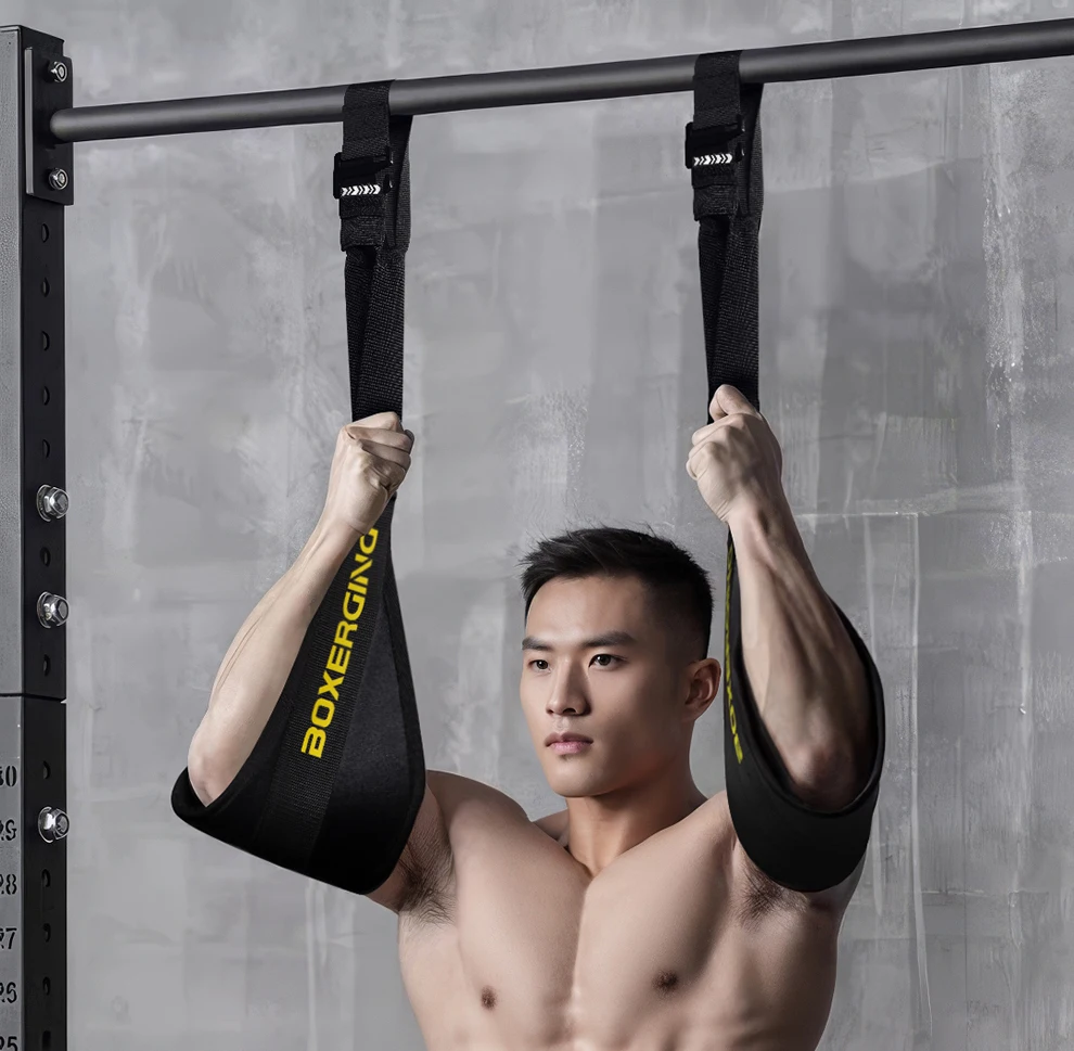 1 paar Fitness Bauch Muskel Gürtel Hängen AB Sling Straps Hängen Pull-Ups Training Horizontale Bar Gym Muskel Training gürtel – Detail 2