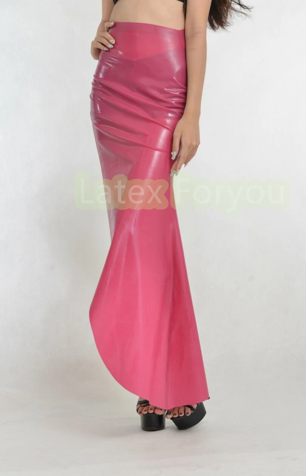 Hot Sexy 100% Natural Latex Long Skirts Split Slim Tight High Waist Latex Gummi Dress Club Daily wear Variou colors Tight Fitted