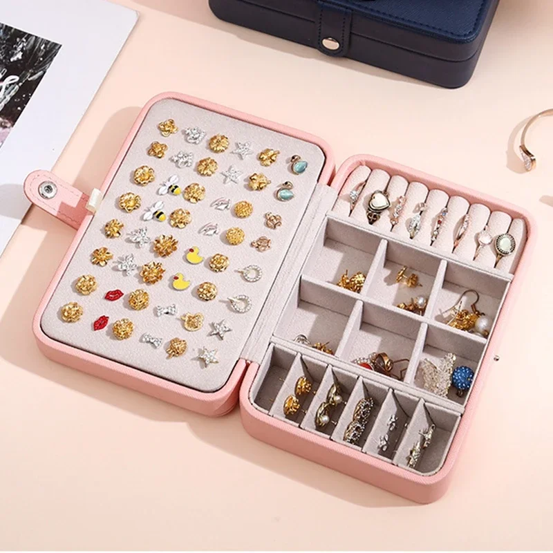 Portable Jewelry Storage Box Small Exquisite Portable Necklace Ring Earrings Storage Joyeros Organizador De Joyas