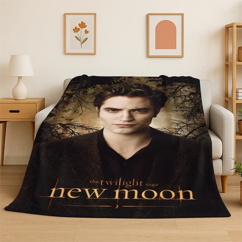 Classic Twilight Saga Edward Bella Flannel Blanket Soft Warm Throw Blanket for Bedroom Living Room Bed Travel Camping Picnic