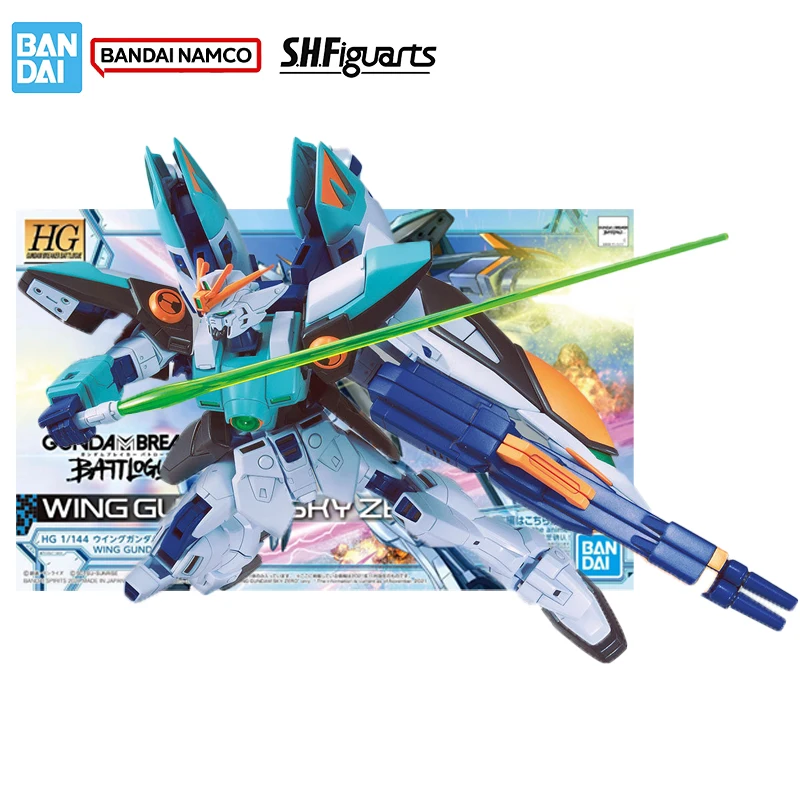 Bandai Original Genuine Figure Gundam Model Kit HG GBB 1/144 09 Wing Gundam Sky Zero Collection Model Action Figure Toys Gifts
