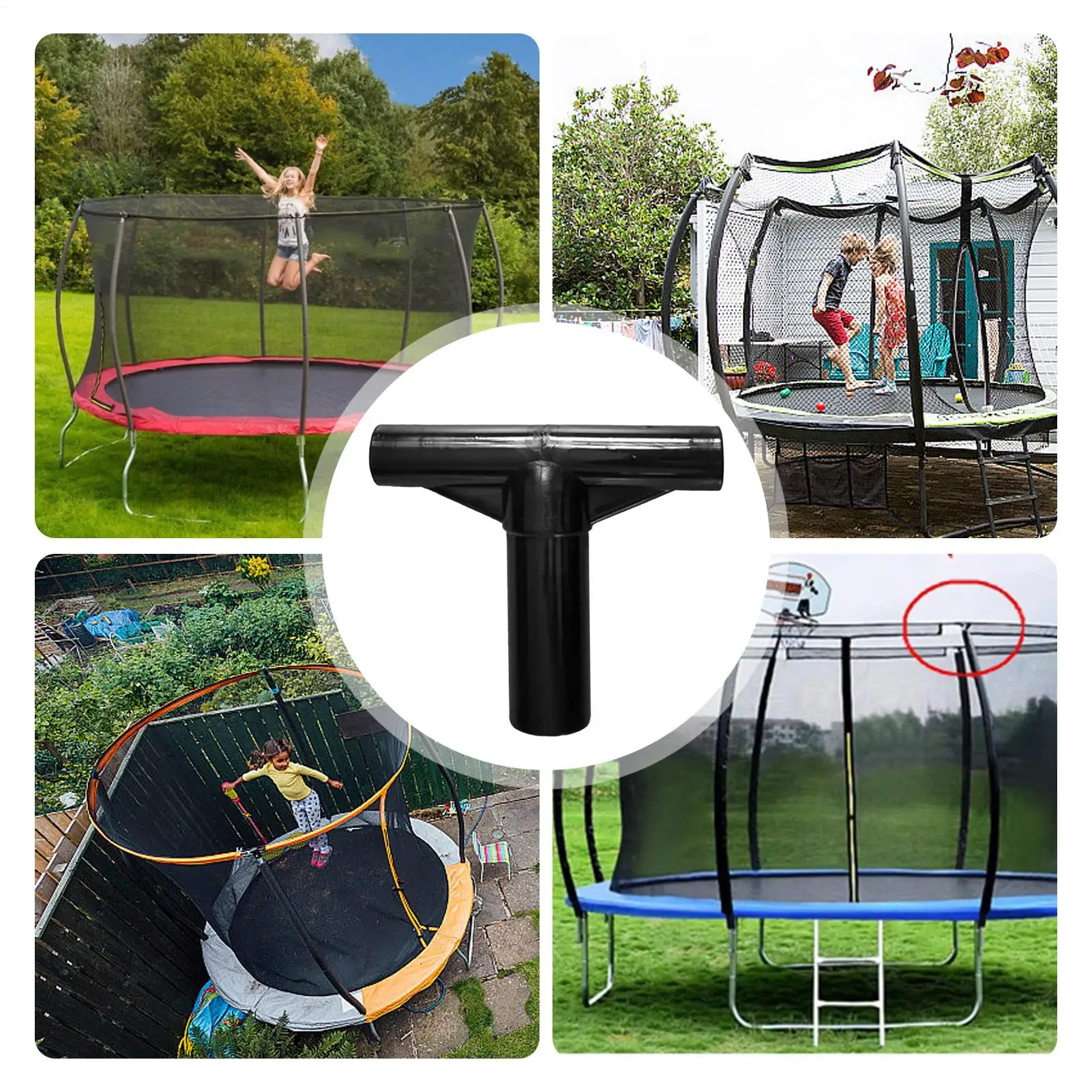 Trampoline T joint Part Trampoline Jumping Bed T-tube Trampoline Pole Caps Expansion Fittings Enclosure Replacement
