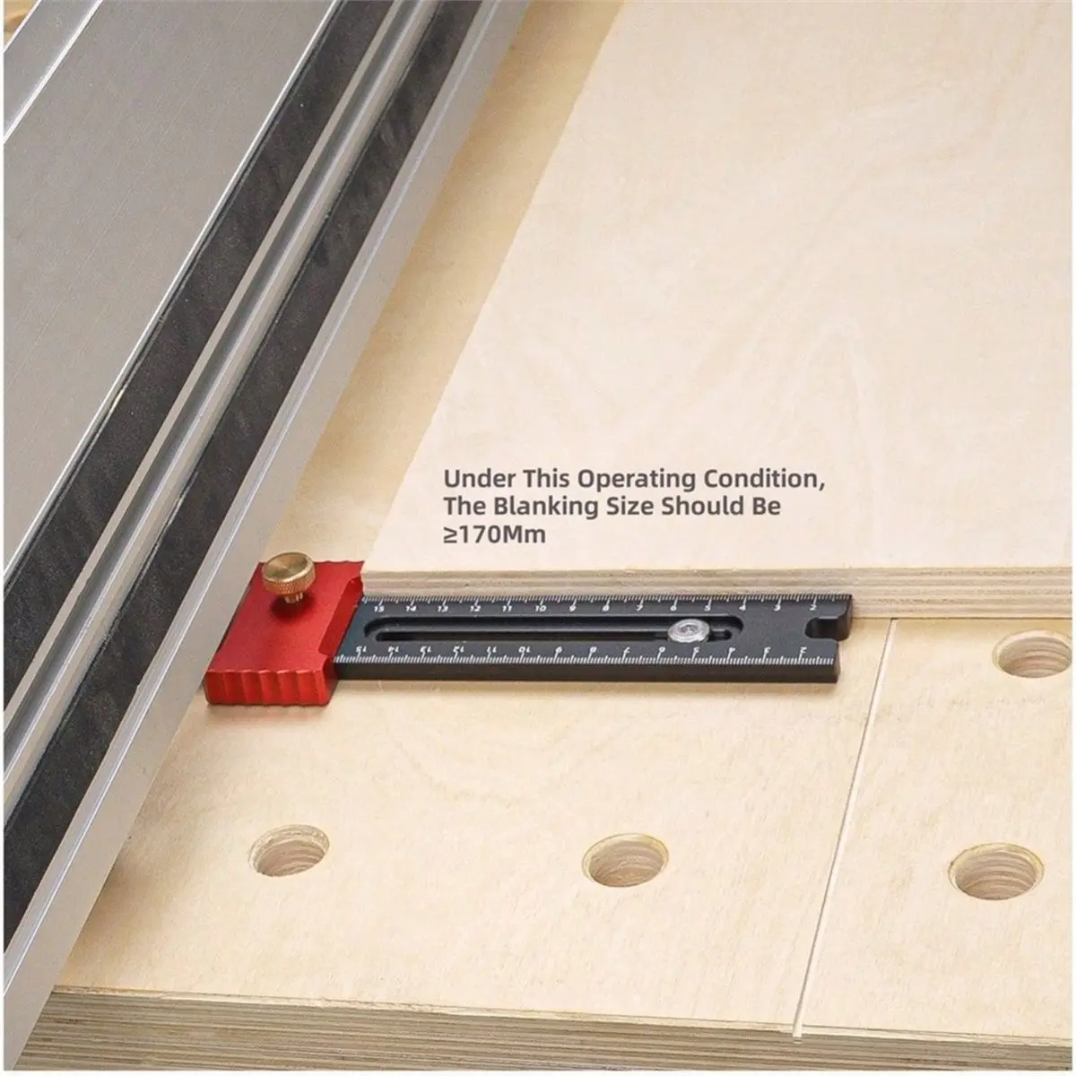 Portable Woodworking Positioning Ruler Graduated Limit Scale Adjustable for WoodworkingTables and Track Saw Cutting