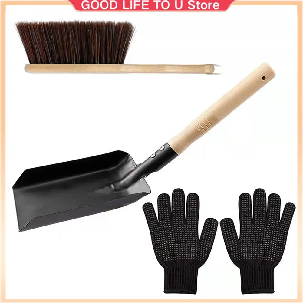 

Fireplace Ash Shovel And Brush Set, Shovel And Hearth Brush, Fireplace Shovel And Brush Hearth Tidy Accessories Set-ABGL