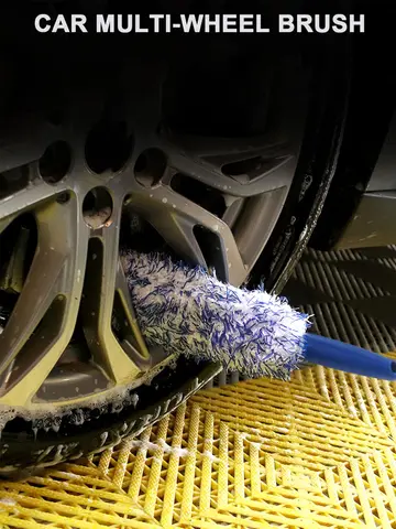SEAMETAL Car Wheel Tire Rim Cleaning Brush Portable Plush Car Wheel Hub Brush Washing Tool Car Detailing Care Dust Removal Brush